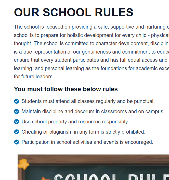 Explain Admission Rules and Guidelines