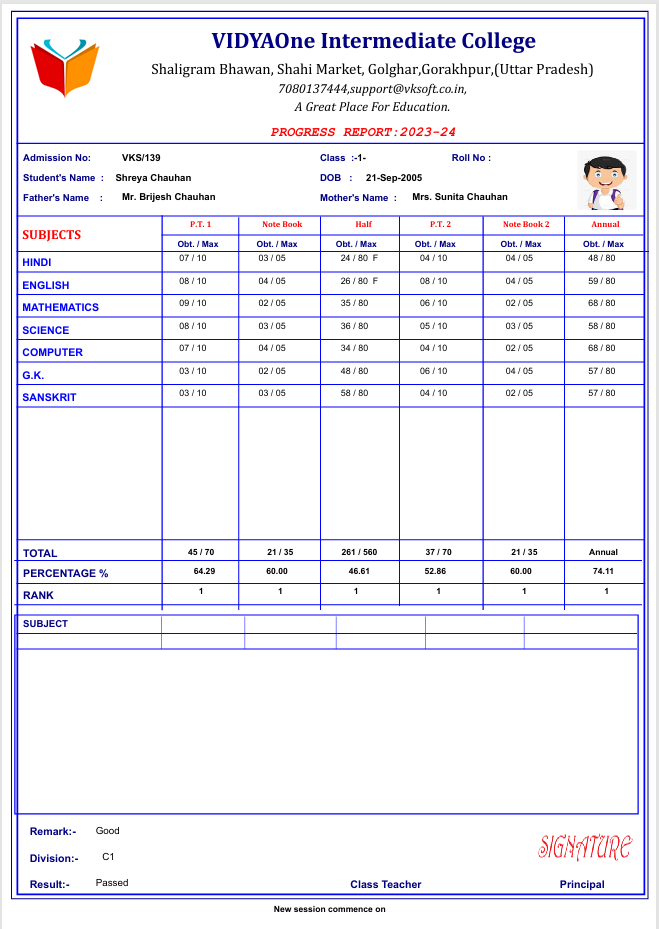 MARKSHEET055