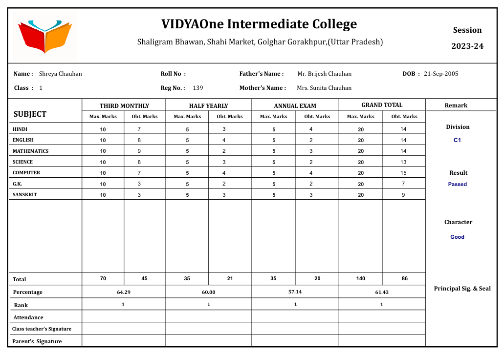 MARKSHEET009