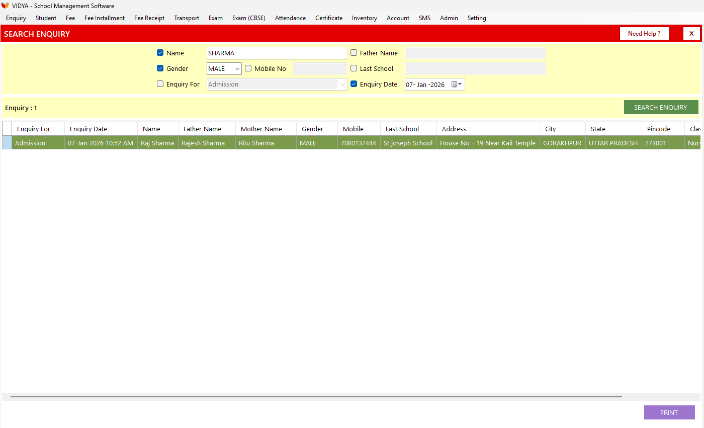 Search-Filter-Enquiries