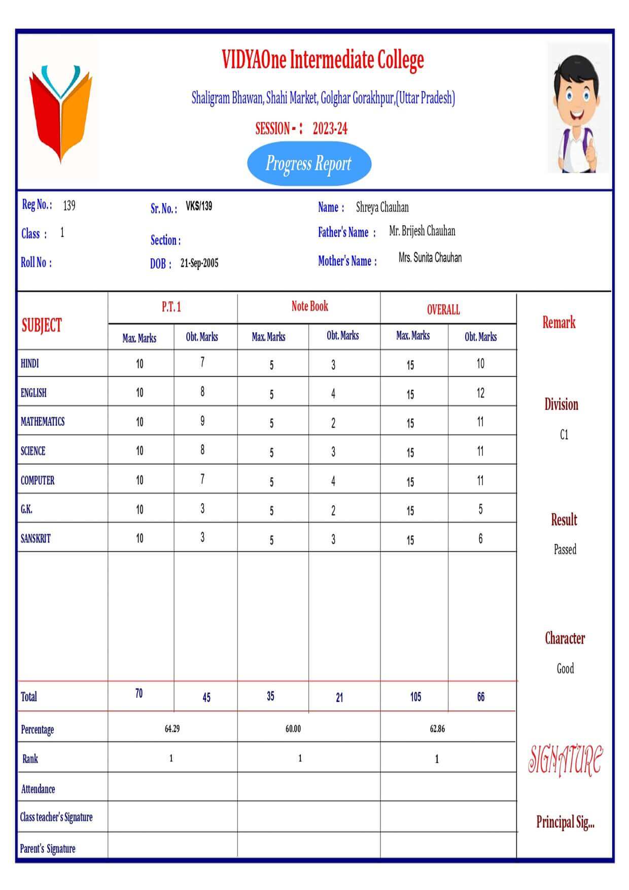 MARKSHEET037