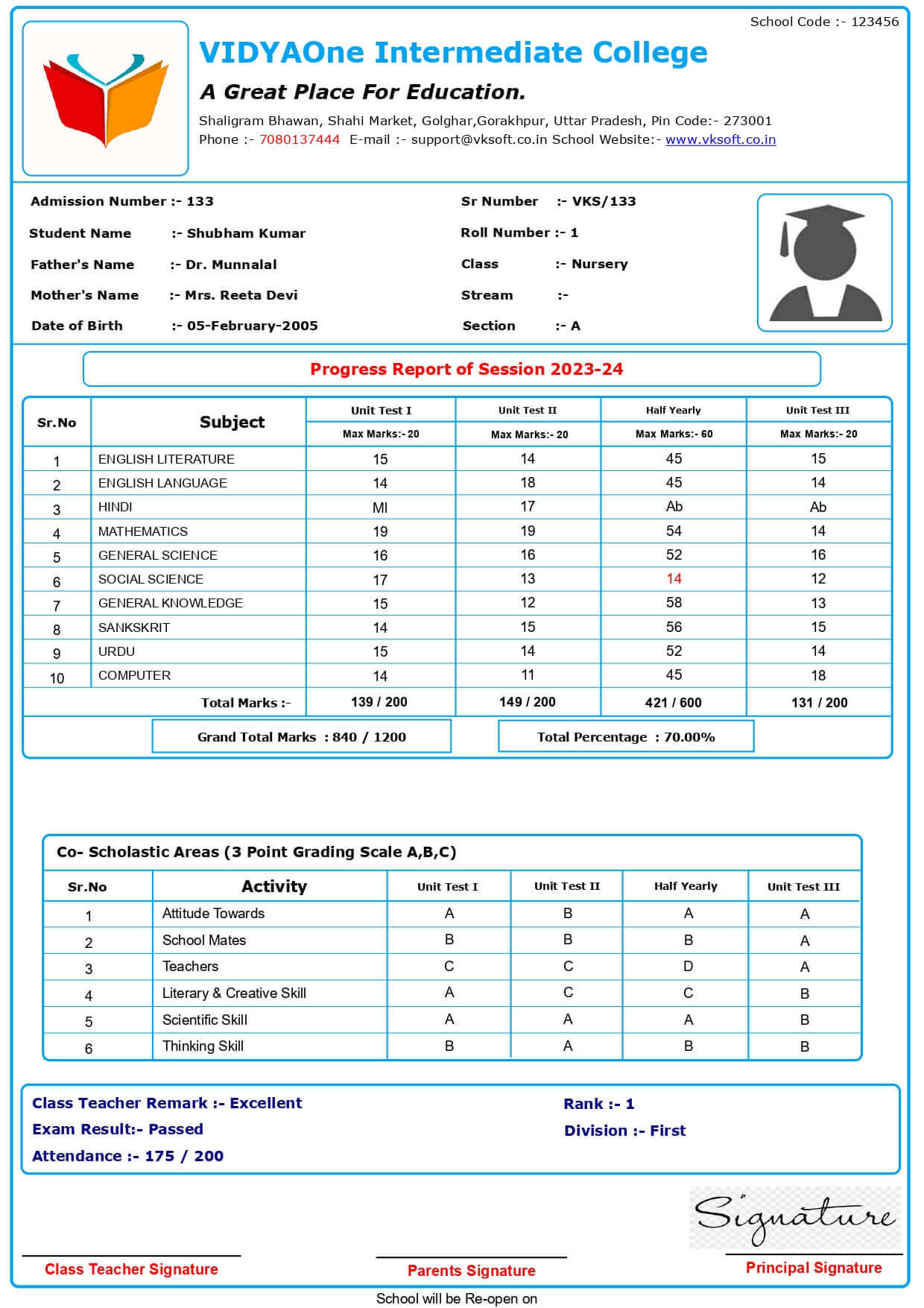 MARKSHEET033-I