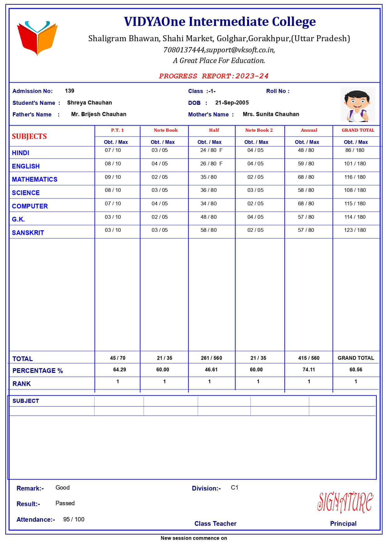 MARKSHEET014