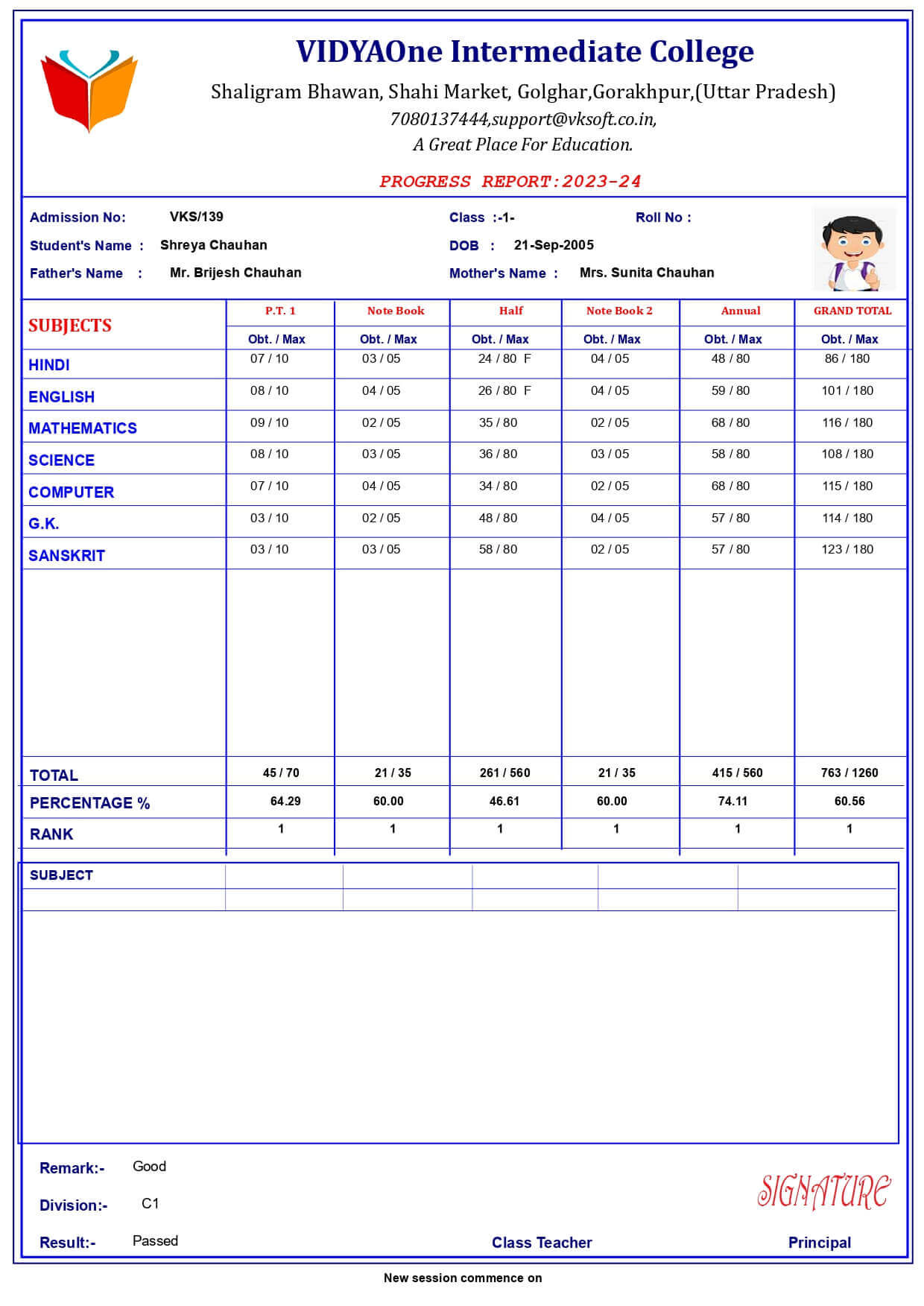 MARKSHEET015