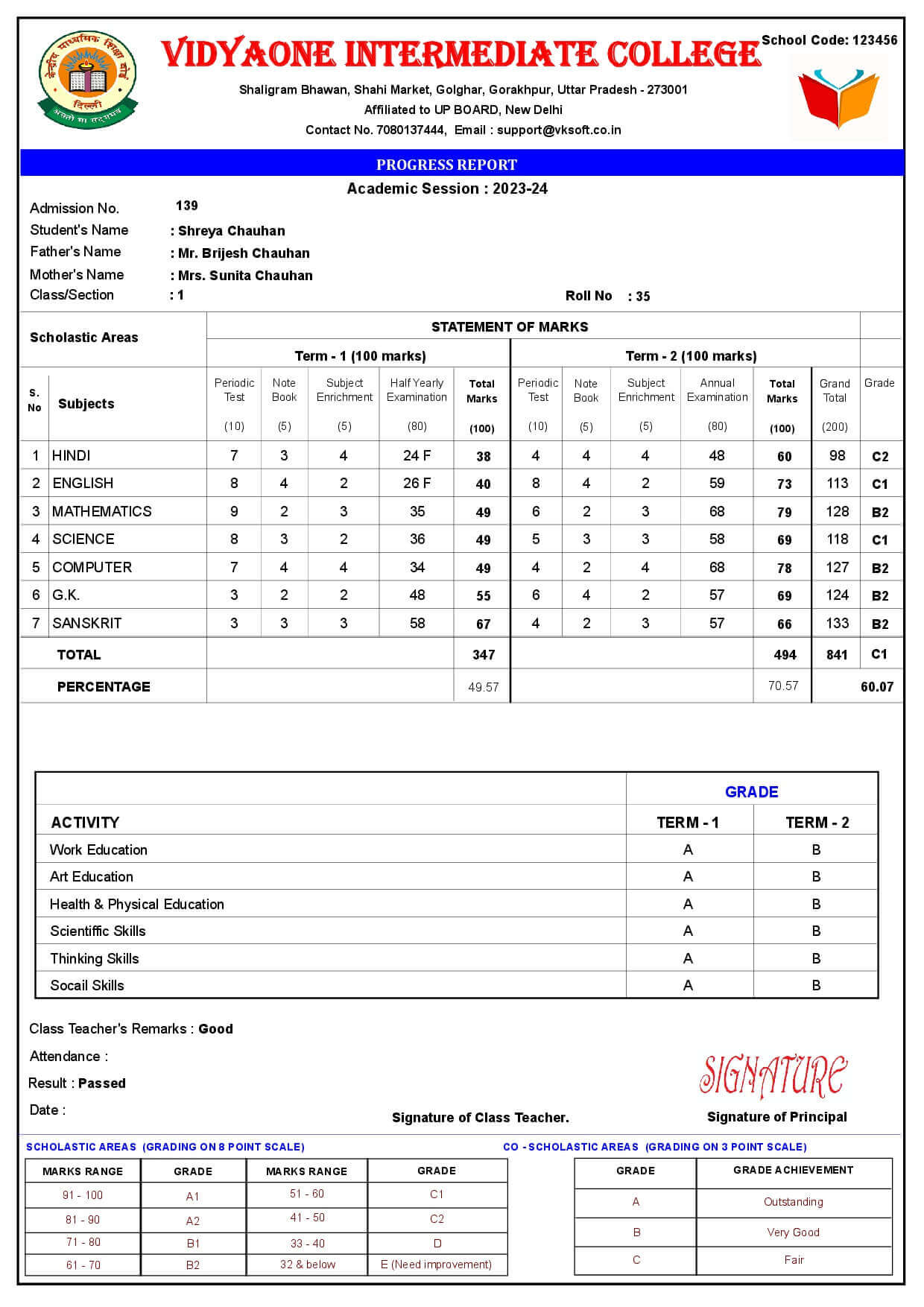 MARKSHEET025