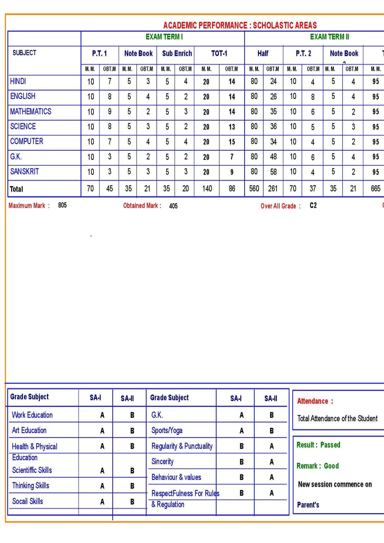 MARKSHEET029