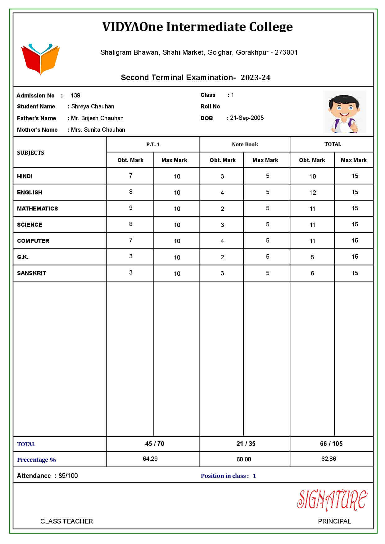 MARKSHEET041