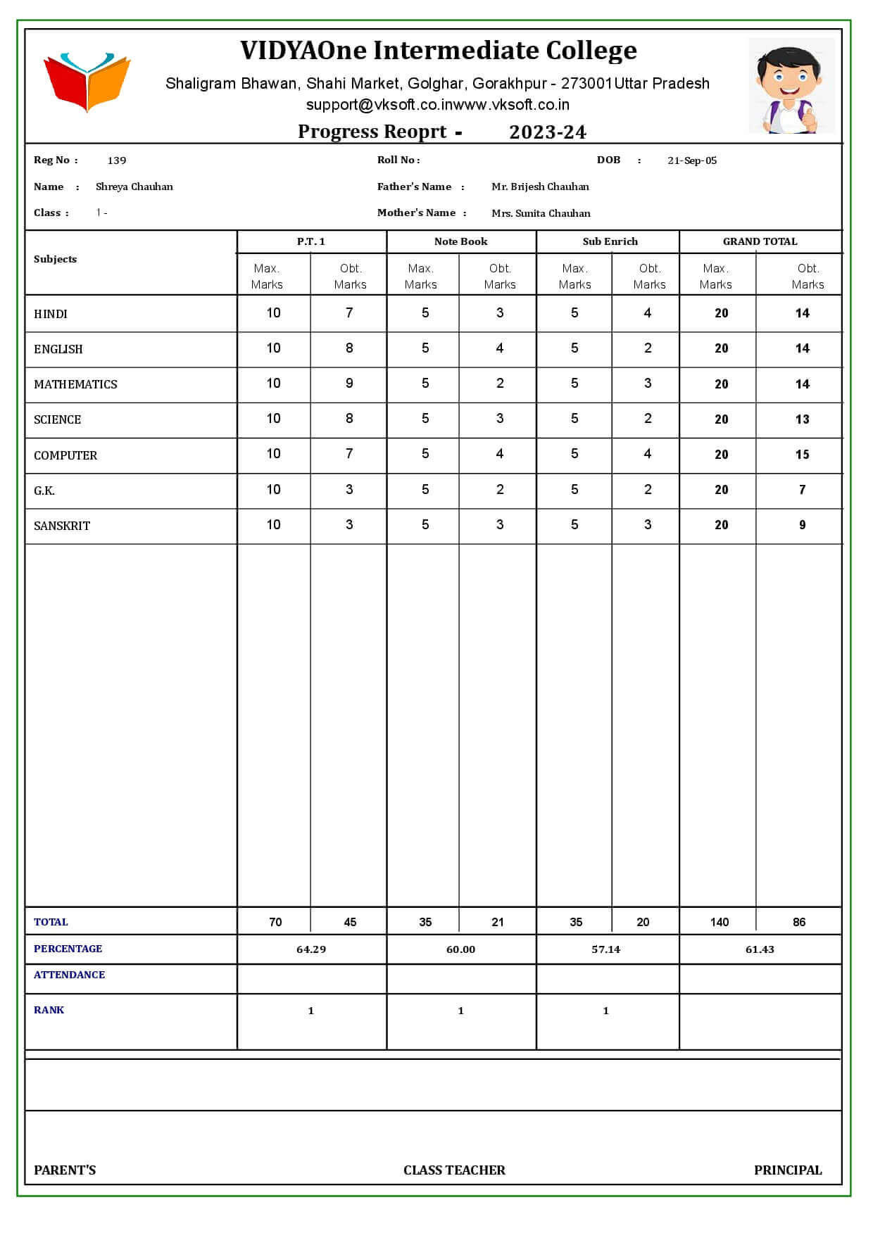 MARKSHEET043